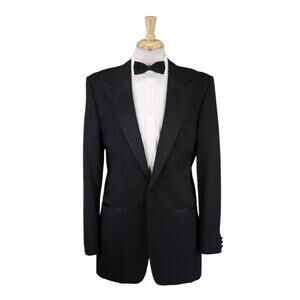 Hugo Boss Black Tuxedo Formal Peak Lapel 1-Btn Cary/Gray Wool 40L